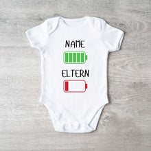 Laden Sie das Bild in den Galerie-Viewer, Ich: Viel Energie, Eltern: Wenig Energie - Personalisierter Baby-Onesie/ Strampler, 100% Bio-Baumwolle
