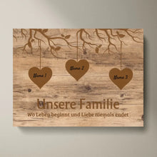 Laden Sie das Bild in den Galerie-Viewer, Unsere Familie, wo Leben beginnt und Liebe niemals endet - Personalisierte Leinwand Familie (mit Kinder/ Enkelkinder)
