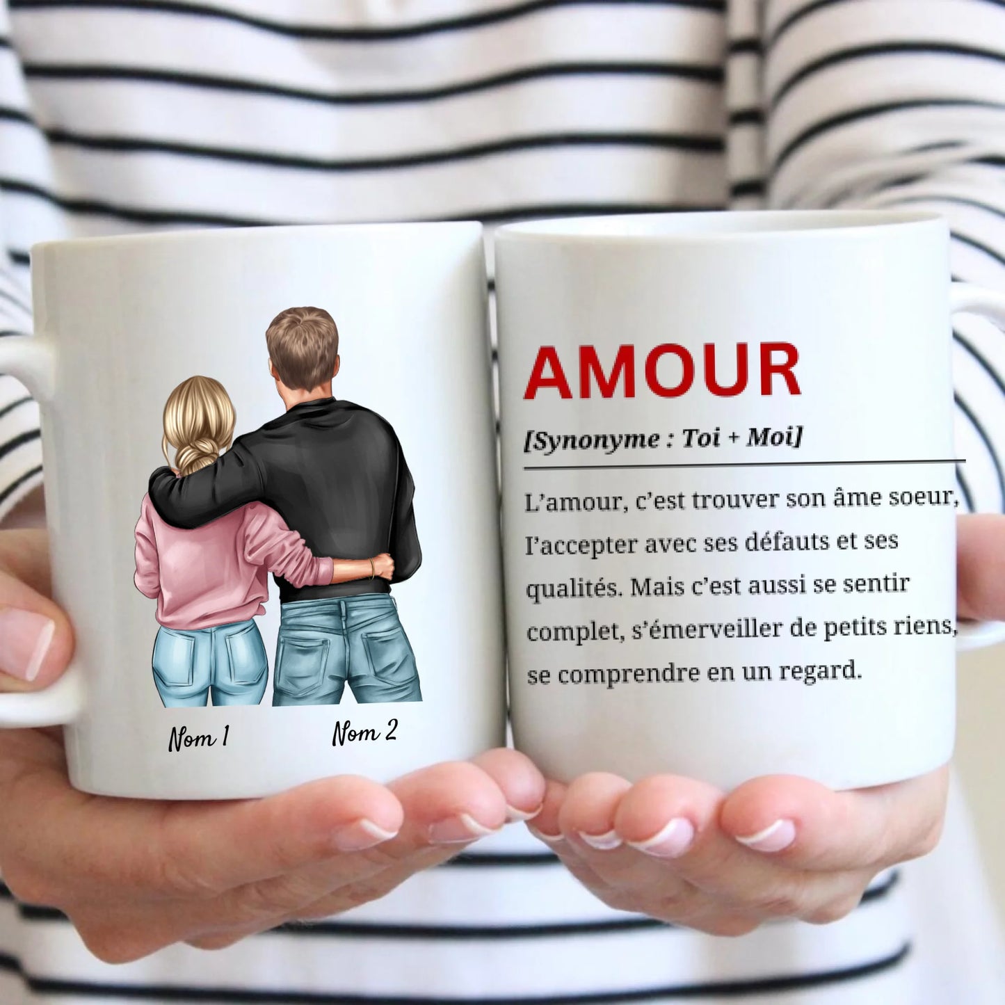 Définition de l'amour - Mug personnalisé pour couple (homme & femme) Saint Valentin
