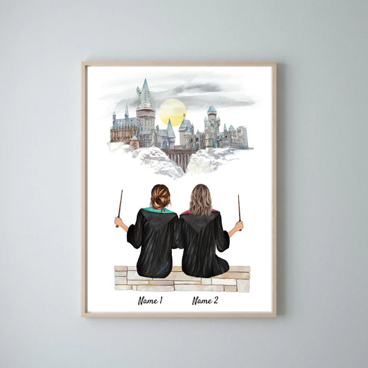 Beste Zauberinnen - Personalisiertes Poster Freundinnen (2-3 Frauen)