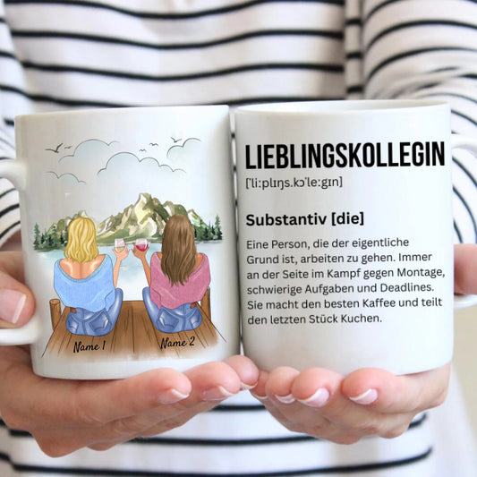 Definition Lieblingskollegin - Personalisierte Tasse Kolleginnen (2-4 Personen)