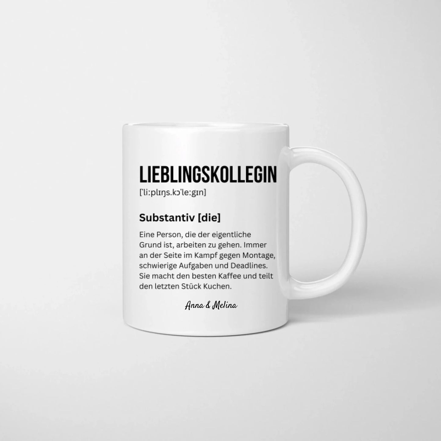 Definition Lieblingskollegin/ Lieblingskollege - Personalisierte Tasse für Kollegen