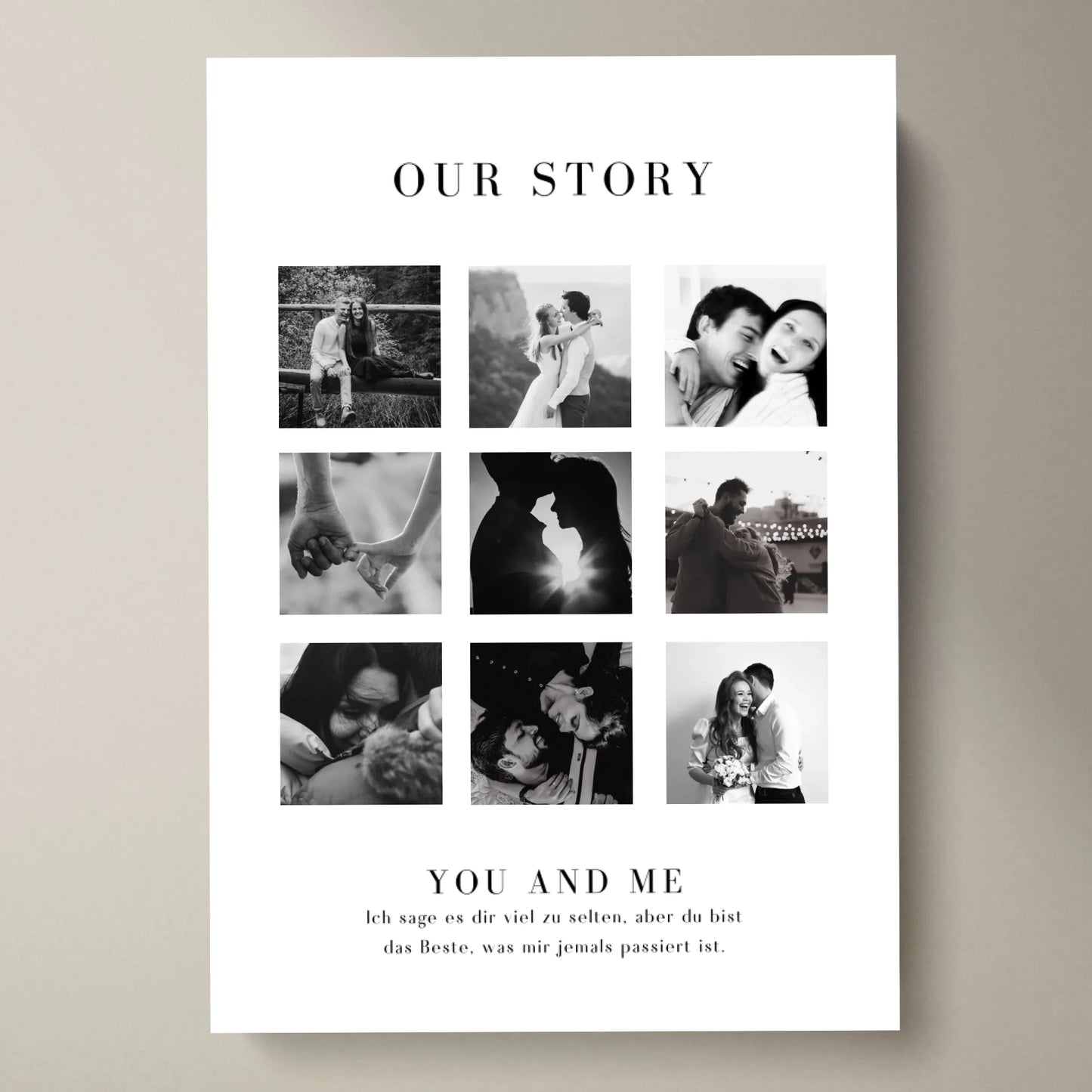 "Our Story" Personalisierte Foto-Collage Leinwand für Pärchen, deinen Partner