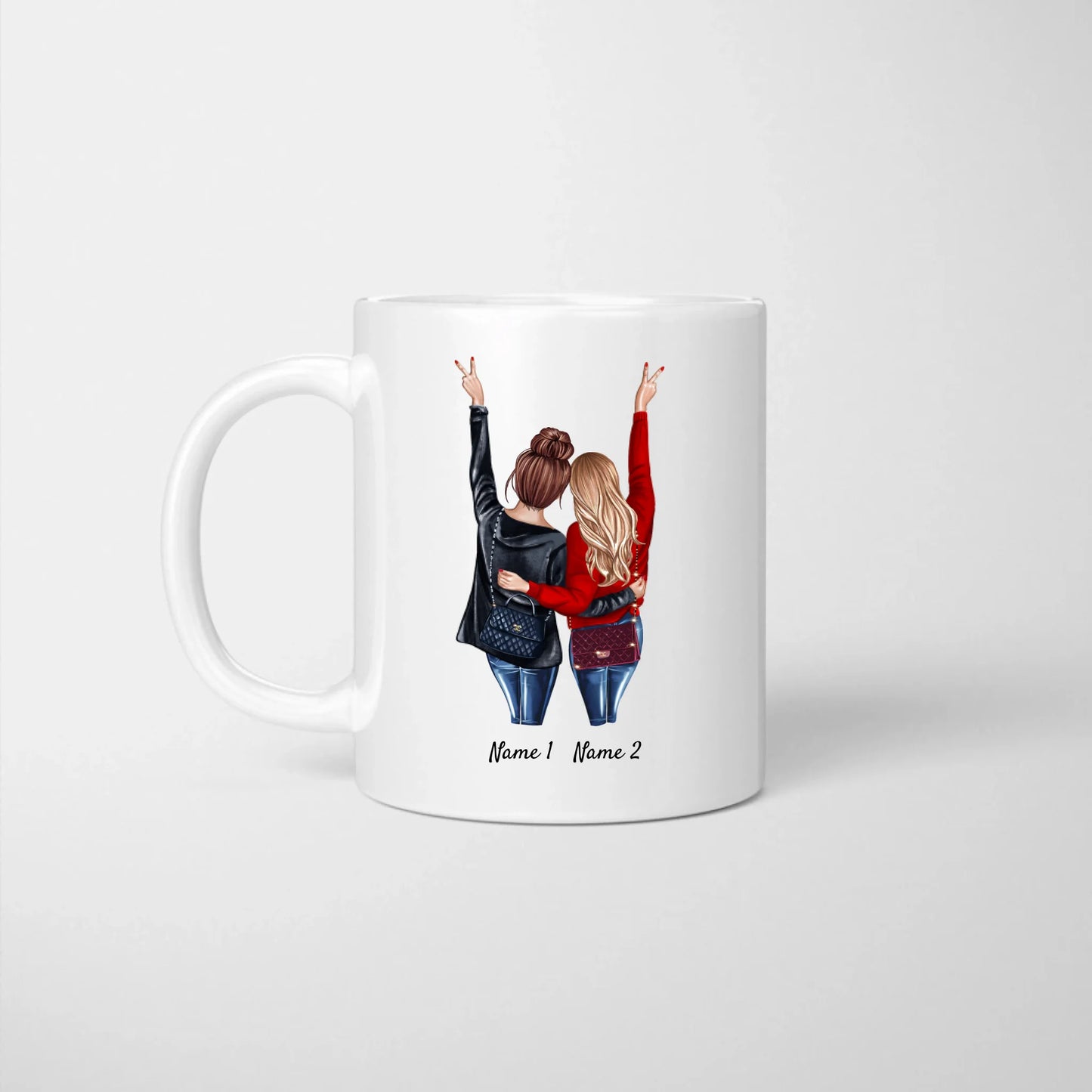 Von Kollegin zur Freundin - Personalisierte Tasse (2-3 Personen) für Kolleginnen, Freundinnen, Arbeitskollegen
