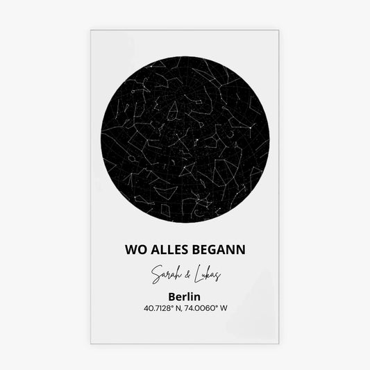 Unser Sternenhimmel - Personalisiertes Acrylglas Bild für deinen Partner, Partnerin, Geschenk Pärchen