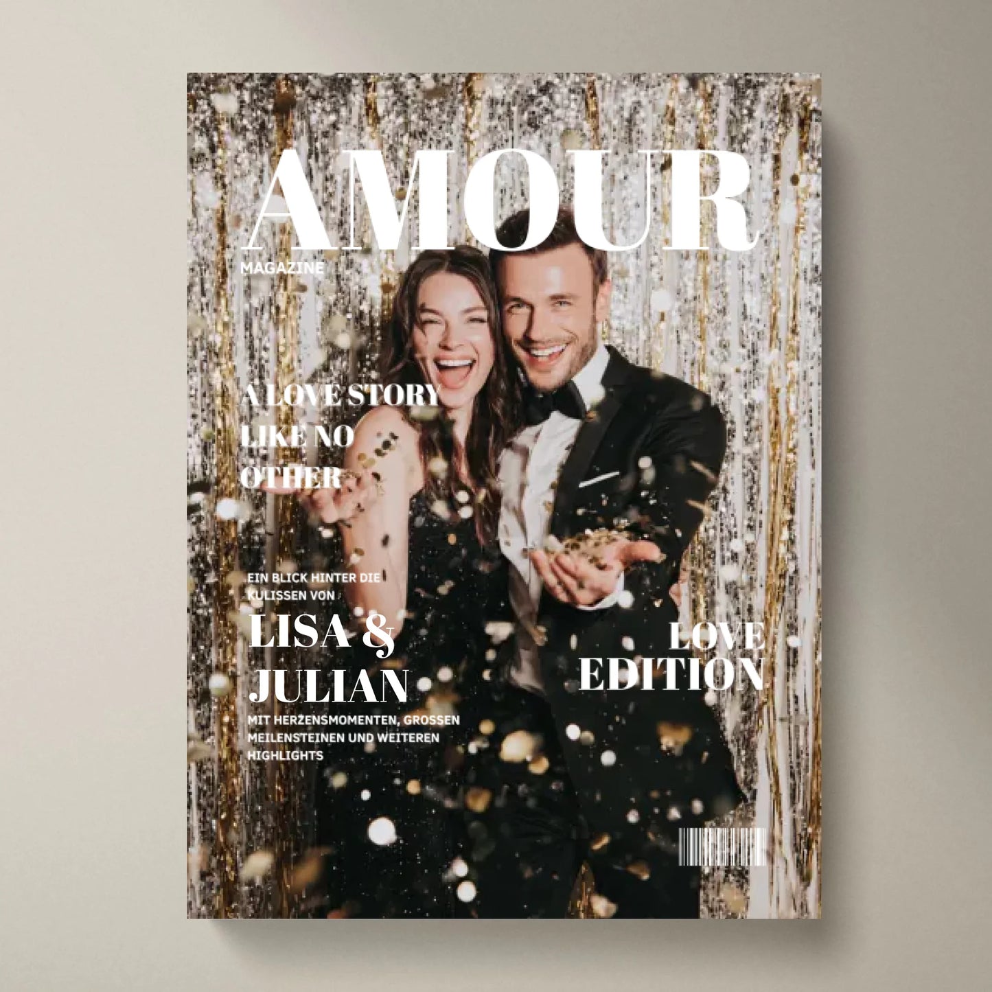 Pärchen Magazin Coverpage - Personalisiertes Poster Zeitschrift Amour, Love Edition