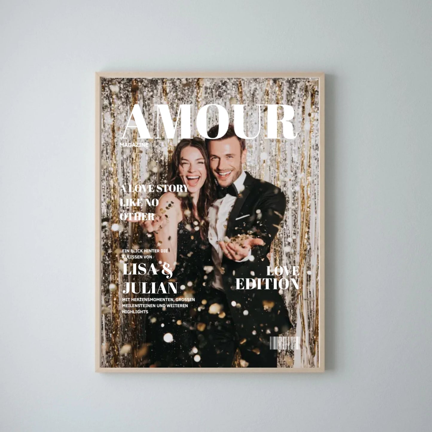 Pärchen Magazin Coverpage - Personalisiertes Poster Zeitschrift Amour, Love Edition