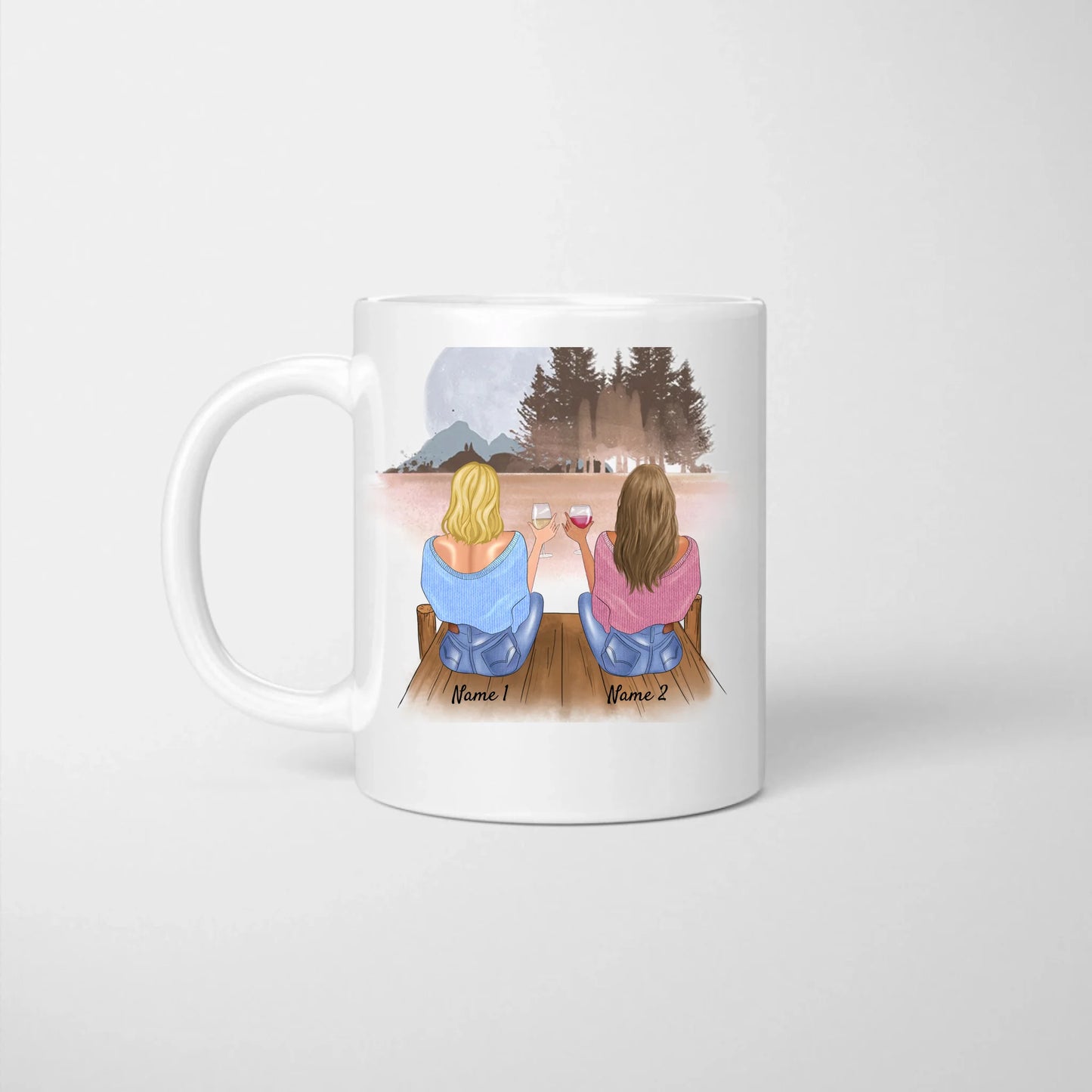 Mir reicht's! Ich geh jetzt Stricken - Personalisierte Tasse (2-4 Personen) für Freundinnen, Kolleginnen, Geschwister, Stricken/ Häkeln Geschenk