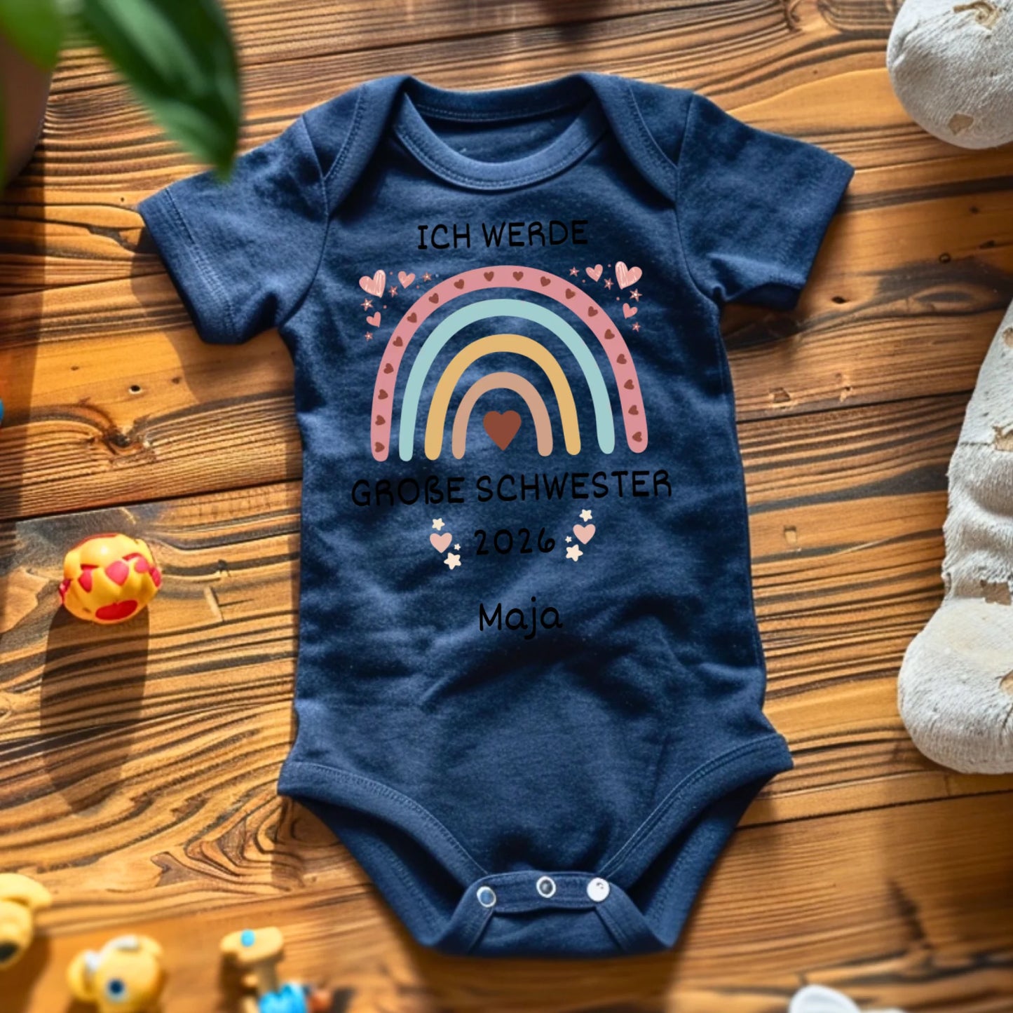 Ich werde große Schwester/ großer Bruder - Personalisiertes T-Shirt Kinder, Geschwister, Baby, zur Geburt (100% Baumwolle, unisex)