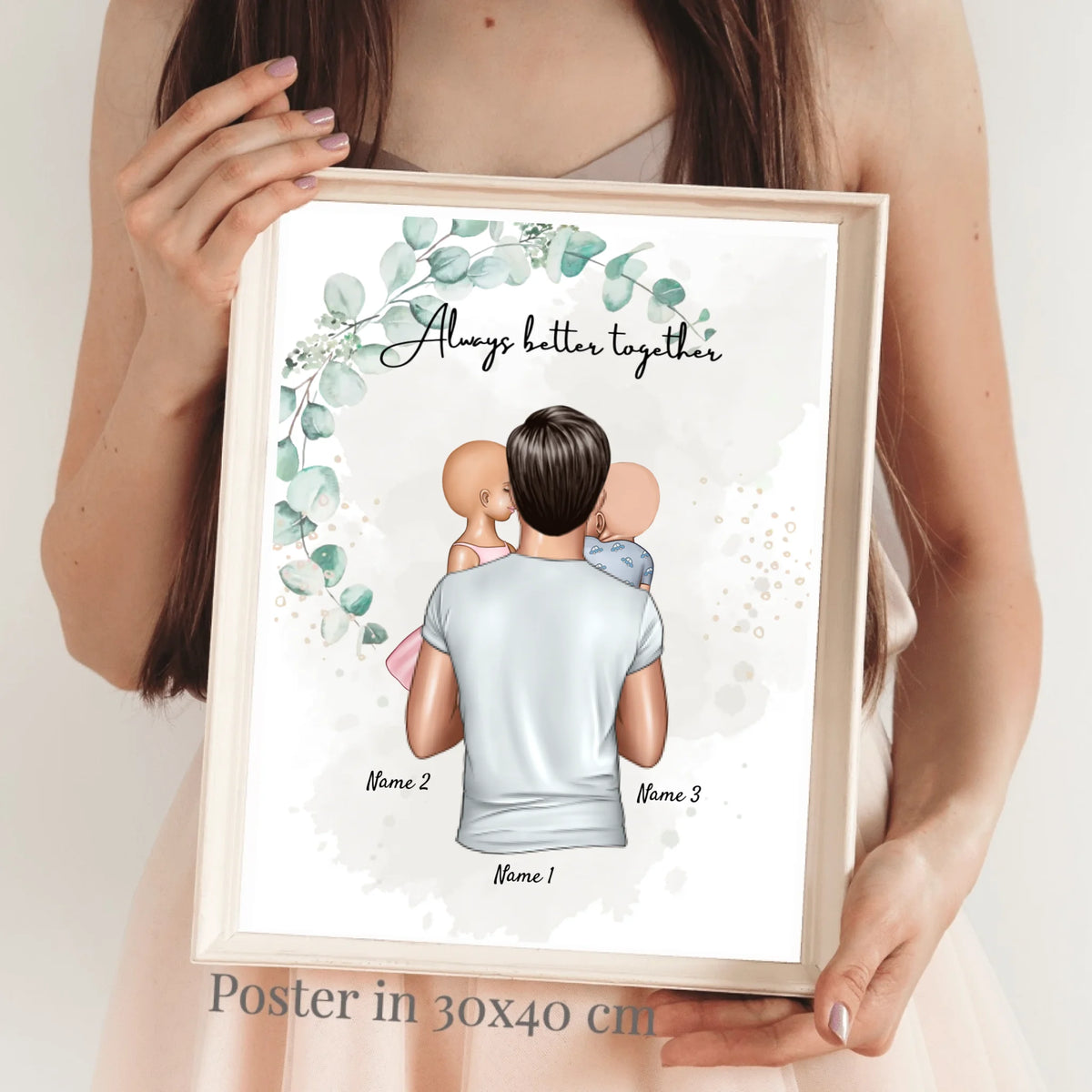 Bester Papa - Personalisiertes Poster (Vater mit Kindern)