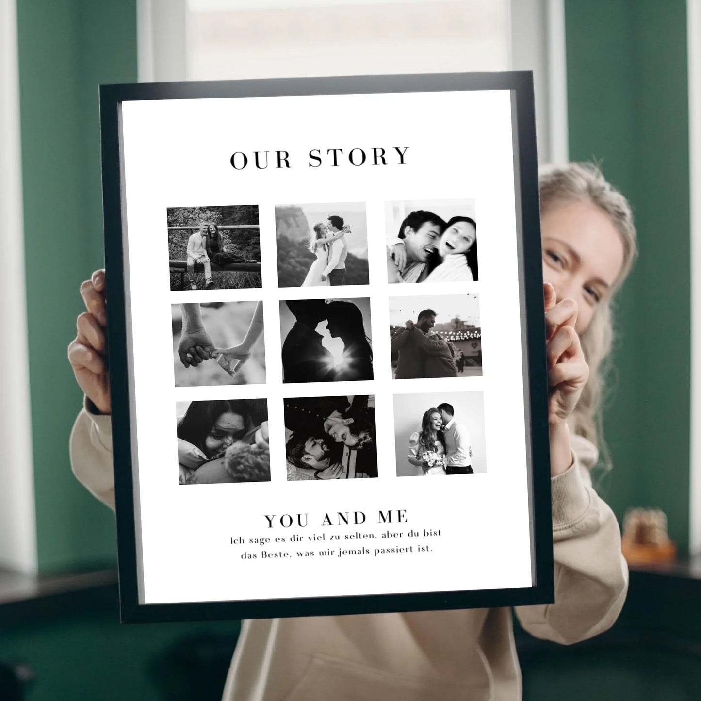 "Ich liebe dich" Personalisierte Foto-Collage Poster für Pärchen, deinen Partner
