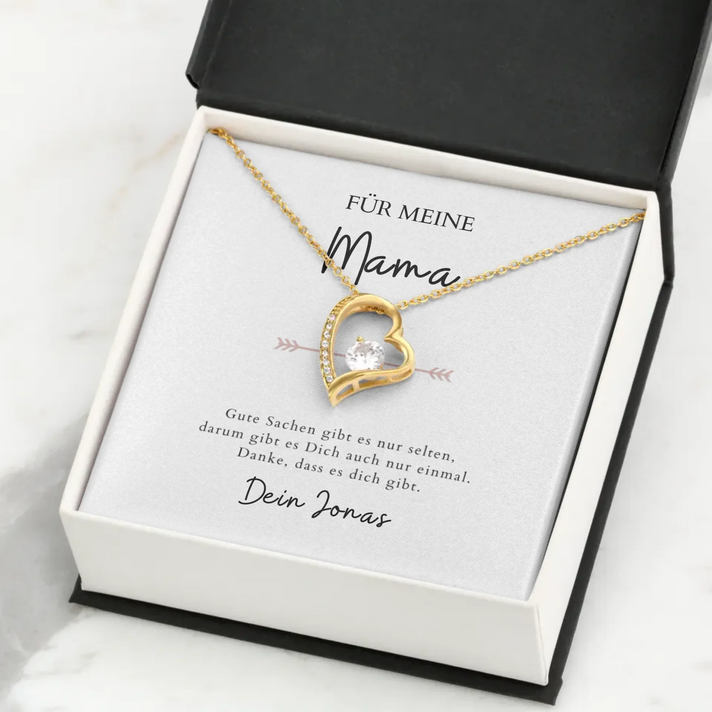 Forever Love "Für Mama" - Halskette mit Herzanhänger & personalisierter Karte