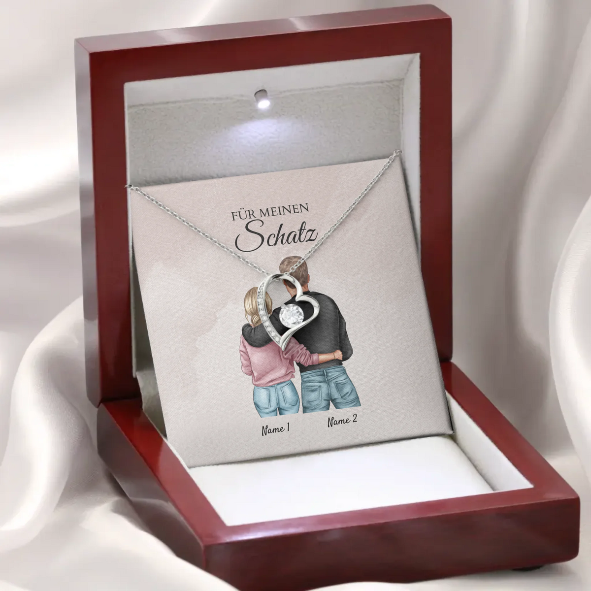 Forever Love "Bestes Pärchen" - Halskette mit Herzanhänger & personalisierter Karte