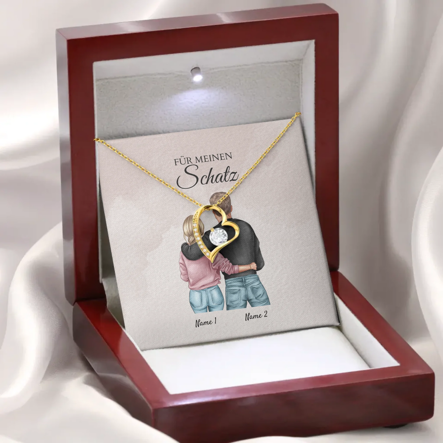 Forever Love "Bestes Pärchen" - Halskette mit Herzanhänger & personalisierter Karte