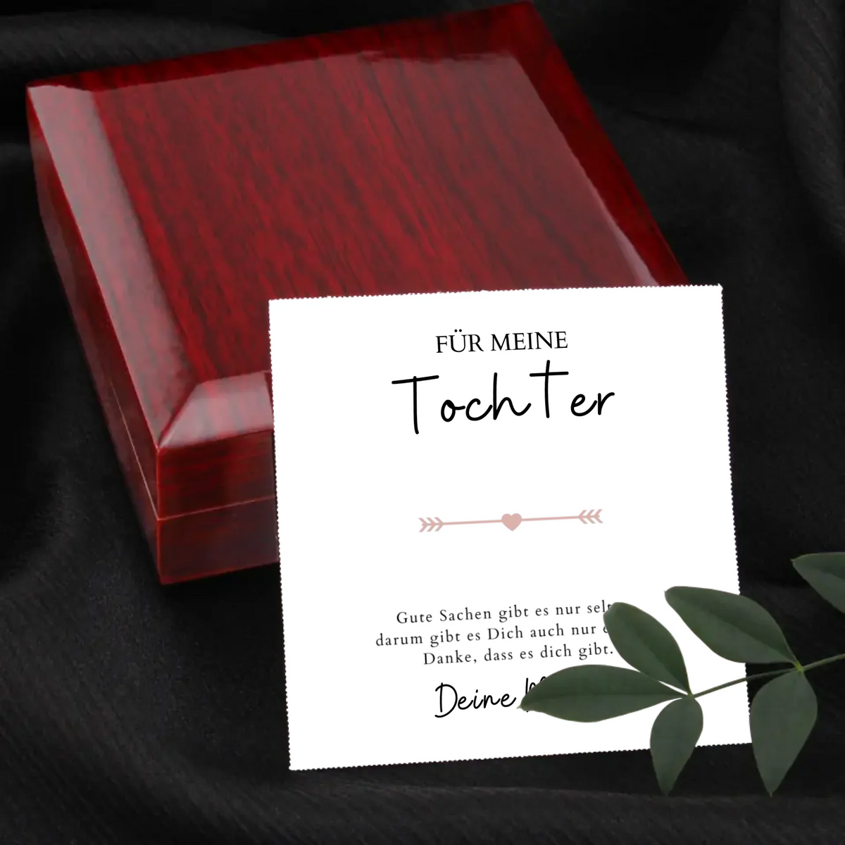 Forever Love "Für meine Tochter" - Halskette mit Herzanhänger & personalisierter Karte (Tochter-Mutter Geschenk)