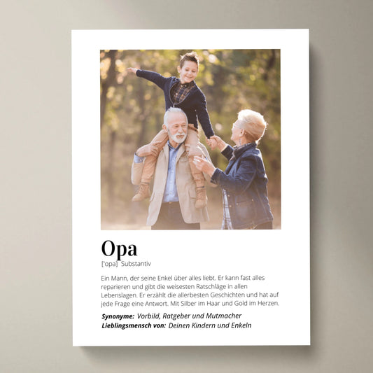 Foto-Poster "Definition" - Personalisiertes Geschenk "Opa"