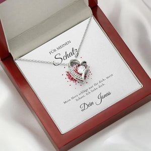 Forever Love - Halskette mit Herzanhänger & personalisierter Karte