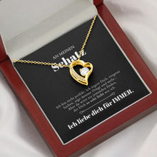 Laden Sie das Bild in den Galerie-Viewer, An meinen Schatz - Halskette mit Gold-Herzanhänger &amp; personalisierter Geschenk-Karte
