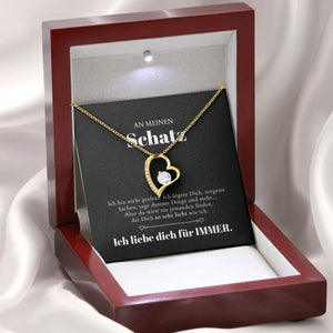 An meinen Schatz - Halskette mit Gold-Herzanhänger & personalisierter Geschenk-Karte