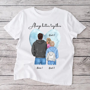 Bester Papa, Lieblingsmensch - Personalisiertes T-Shirt mit Vater & Kinder/Jugendliche (100% Baumwolle, Unisex)