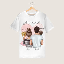 Laden Sie das Bild in den Galerie-Viewer, Famille heureuse - T-shirt personnalisé (parents &amp; 1-4 enfants)
