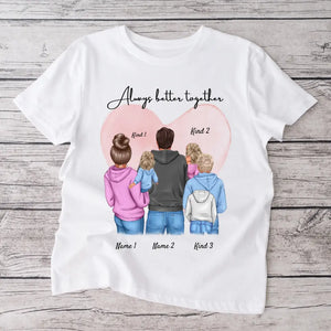 Ma famille, mes personnes préférées - T-shirt personnalisé (parents & 1-4 enfants)