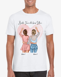 Beste Freundinnen Cheers - Personalisiertes T-Shirt (100% Baumwolle, Unisex)