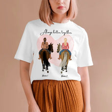 Laden Sie das Bild in den Galerie-Viewer, Beste Pferde-Freundinnen - Personalisiertes T-Shirt (1-3 Reiterinnen)
