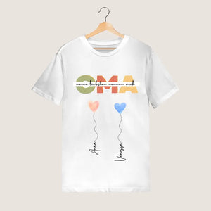 Meine Liebsten nennen mich OMA - Personalisiertes T-Shirt Großmutter mit Enkeln (100% Baumwolle, Unisex)