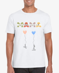 Meine Liebsten nennen mich MAMA - Personalisiertes T-Shirt (100% Baumwolle, Unisex)