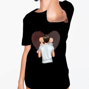 Kind mit Papa - Personalisiertes T-Shirt für Kinder (100% Baumwolle, Unisex)